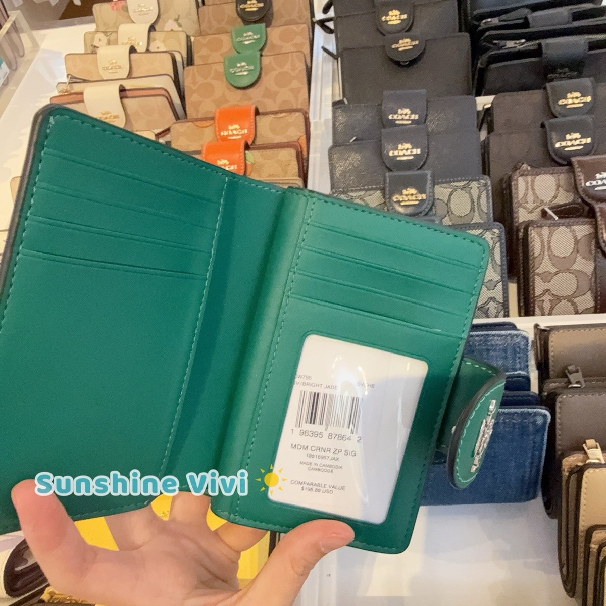 NWT Coach Medium Corner Zip Wallet In Signature Canvas CW786