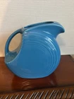 Fiestaware Homer Laughlin Peacock Blue Disc Large Pitcher, Retired Beautiful