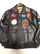 Bo Mike Ronny G-1 Leather Flight Jacket XL Top Gun Vintage Brown