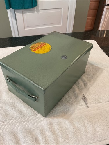 Fire Resistant Portable Security Chest Key Lock 12.5x 6x 8  “fire box”