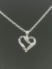 Zales 1/4 CT TW Diamond Heart Pendant in 10K White Gold Pendant