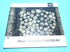 OEM SHARPENING INSTRUCTION AND SPARE PARTS LIST MANUAL FOR STIHL 030 AV