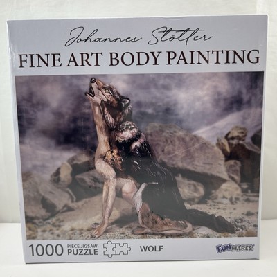 Fun Wares Johannes Stotter Fine Art Body Painting ''Wolf'' 1000 Piece Puzzle New