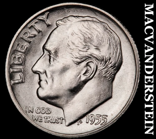 1955-S Silver Roosevelt Dime - Choice Gem Brilliant Unc  Lustrous  #i7596
