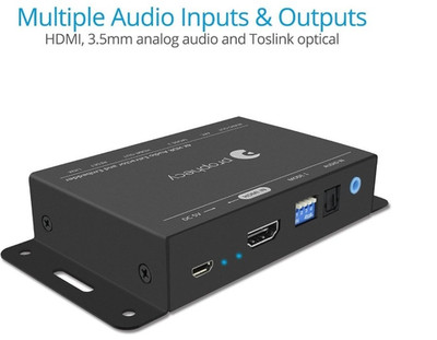 HDMI Audio Extractor & Embedder via S/PDIF Toslink+3.5 MM Stereo, 4K 60Hz YUV