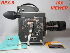 STUNNING BOLEX REX-5 Reflex 16mm Movie Camera, New C mount Zoom Lens, Eyecup