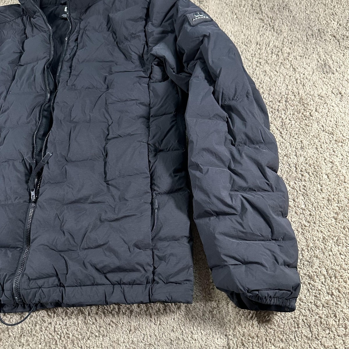 Armada Down Jacket Mens Small Black 850 Gray Duck Down Puffer Ski 