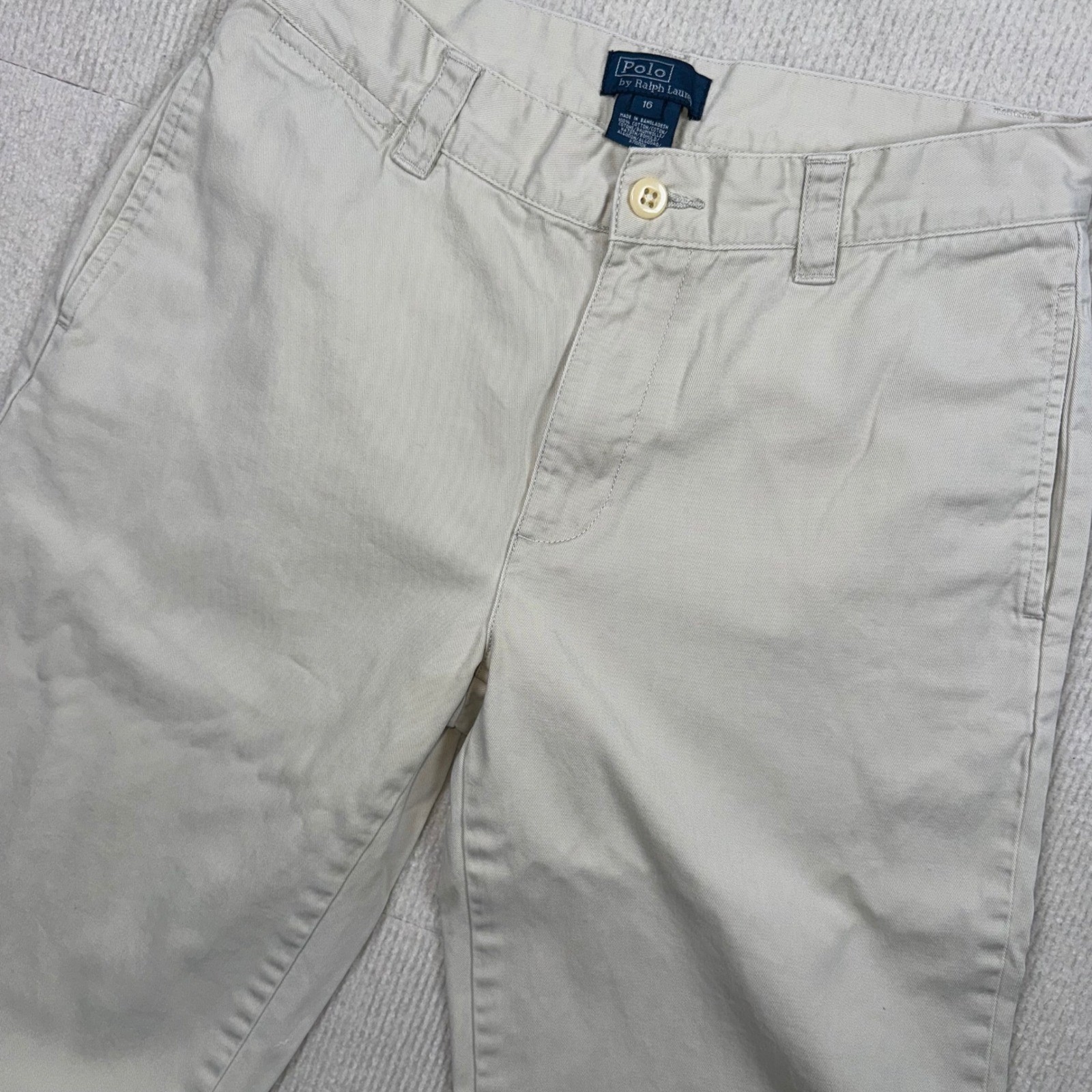 Polo Ralph Lauren Chino Pants Women 16 Tan Straight Leg Cotton Twill Classic
