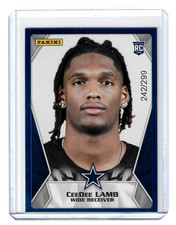 CeeDee Lamb /299 Blue Rookie Panini NFL Sticker & Card Collection #85 Cowboys. rookie card picture