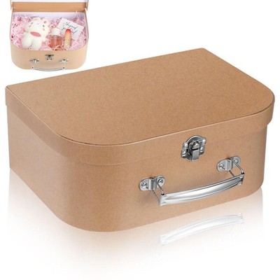 Paperboard Suitcase Gift Box 10.03X7.48X7.87In Lightweight Portable Decorativ...