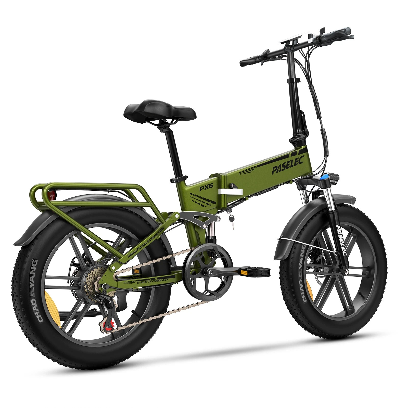 Bicicletta elettrica Paselec 20'' eBike 48V 13Ah Shimano 7 velocità pieghevole mountain bike foto 4