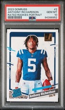 2023 Donruss Rated rc Portrait Studio Series Anthony Richardson #2 /100 PSA 10