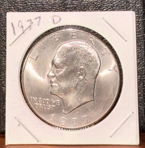 1977 D Eisenhower Ike Dollar Coin AU