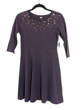 New Old Navy Girls Purple with Gold Stars Dress size XL  14  NWT