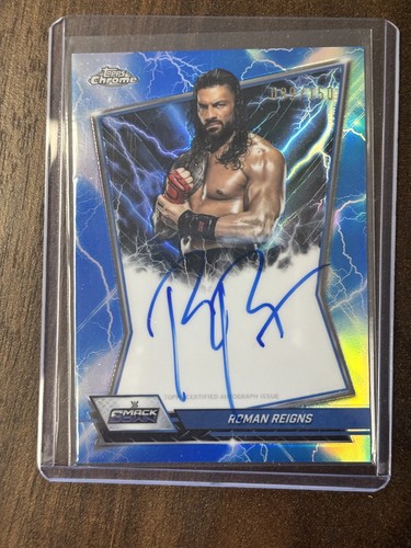 Roman Reigns #BBA-ROM 2026 Topps Chrome WWE Blue Brand Autograph card