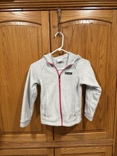 Girls Columbia Hooded Fleece Jacket. Full Zip. Size Small. Gray/pink. Excellent.