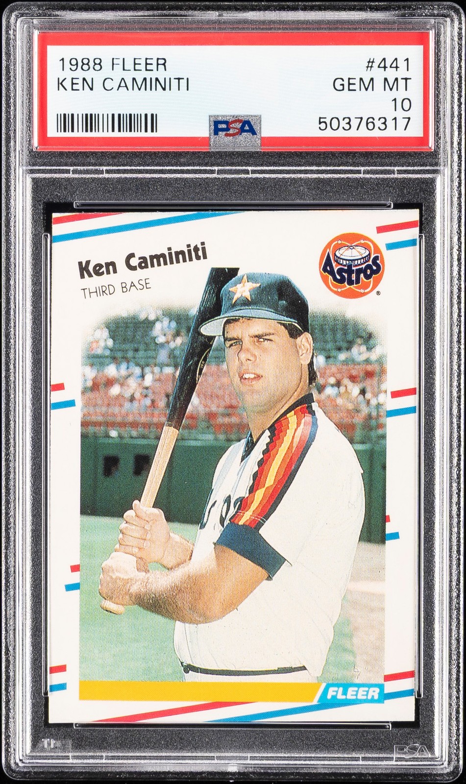 1988 FLEER #441 KEN CAMINITI ROOKIE RC PSA 10