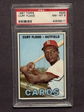 1967 Topps #245 Curt Flood PSA-8 NM-MT St. Louis Cardinals HOF - Nice Centering
