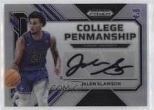 2023 Panini Prizm Draft Picks College Penmanship Silver Jalen Slawson Auto 5b1
