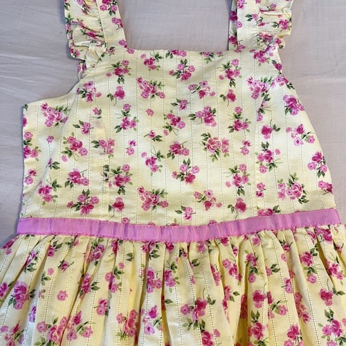 NWT Yellow and Pink Floral Print Sleeveless Dress Size Medium (7/8) - Picture 2 of 7