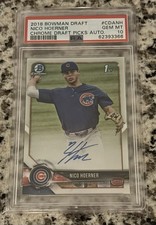 2018 Bowman Draft Nico Hoerner Chrome Draft Picks Rookie 1st Auto #CDA-NH PSA 10
