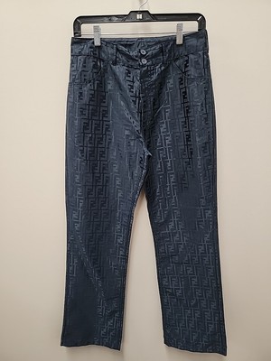 Vintage Women's Fendi 365 FF Logo Monogram Pants Size 8 US Blue | eBay