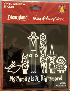 Disneyland Parks Vinyl Window Sticker Nightmare Before Christmas