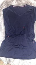 Tommy Hilfiger Navy Blue Drawstring Casual Dress Cap Sleeve Size L/XL