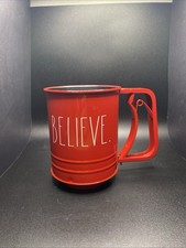 Rae Dunn 3 Cup Flour Sifter Red "BELIEVE" Christmas 2020 Collection