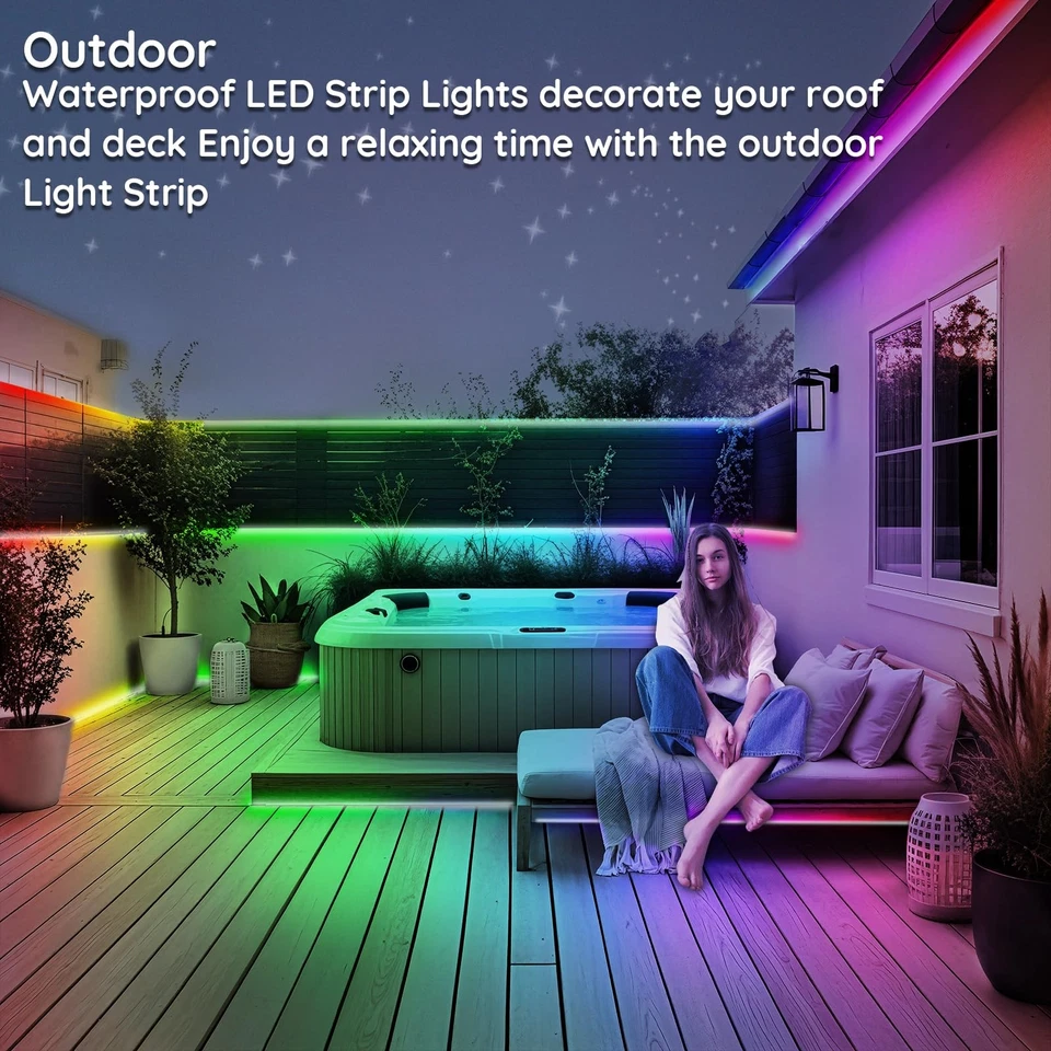 400ft Outdoor LED Strip Lights Waterproof,IP68 Outside Led Light Strips Water... - Image 3 of 4