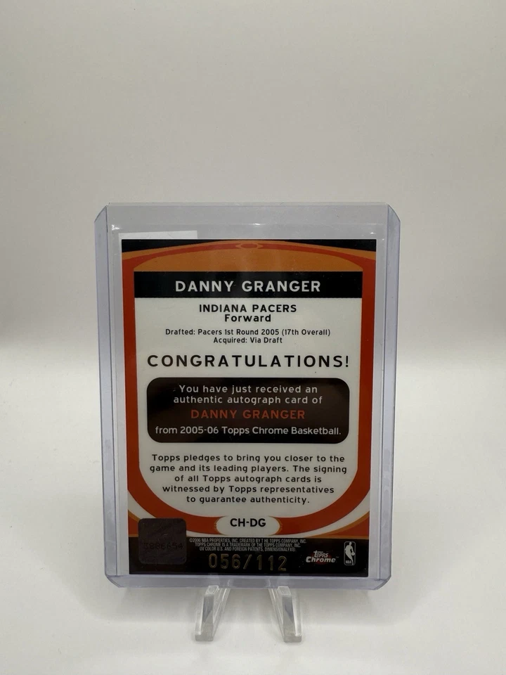 2005 Topps Chrome Chromographs /112 丹尼·格兰杰 #CH-DG 新秀签名 RC — 第 2/2 张图片