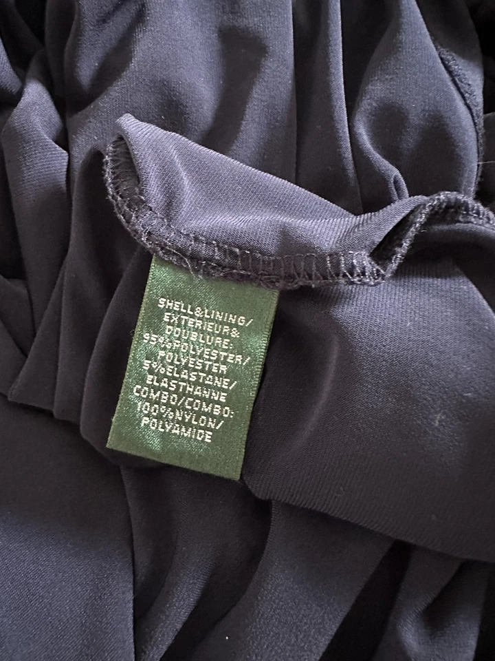 Vestido de renda Ralph Lauren azul marinho e nude tamanho 8 - Imagem 4 de 4