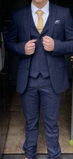 NEXT Men’s Blue 3-Piece Suit Size 38in chest leg 30in Waist 2-Button tie includ