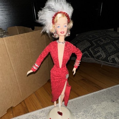 Vintage 1997 Barbie as Marilyn Monroe Gentlemen Prefer Blondes Doll w/ Stand