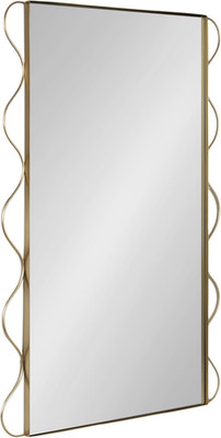 Gold Scalloped Rectangle Mirror, 24x36, Decorative Vanity Accent