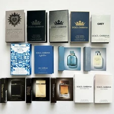D&G Dolce & Gabbana Cologne Collection For Men Sample Spray Vial Set Of 17pc