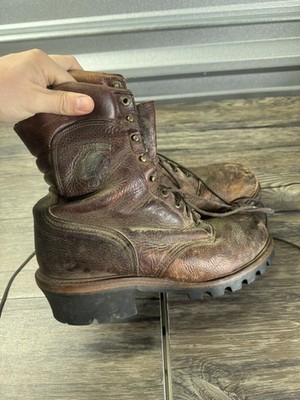   Vintage Chippewa 9'' Shaft Crazy Horse Steel Toe Super Logger Boot Sz 13 EEE