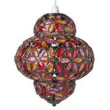 Paralume lampada lanterna multicolore boho stile marocchino mosaico sospensione 