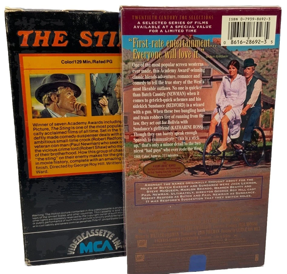 Redford VHS Movie Lot: The Sting (1973) & Butch Cassidy And Sundance Kid (1969) - Image 4 of 4