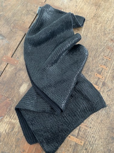 Country Road Black Wool Knit Metallic Scarf