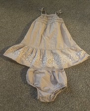 GENUINE KIDS BABY GIRL /TAN/POLKA DOT/FLORAL 2 PC OUTFIT SET SIZE 18 MONTHS