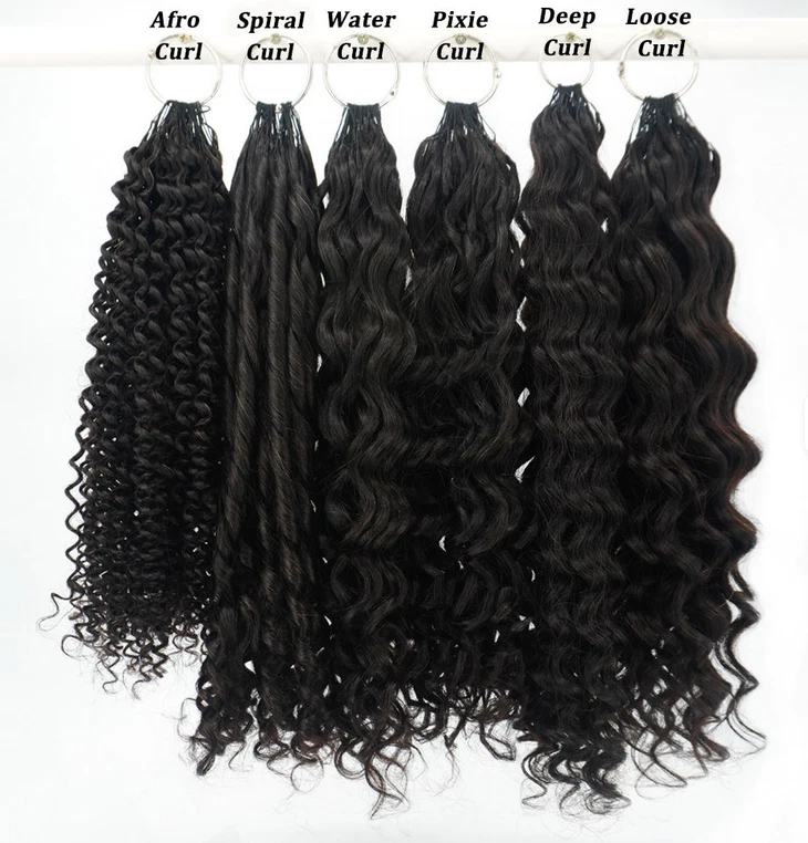 Extensión de cabello trenzado de ganchillo rizado rizado con punta de pluma Foto 3 de 4