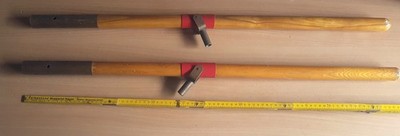 Metzeler Ersatzteile Ruderboot Rudergriffe Holz mit Gelenk Messing vintage