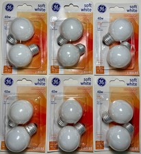 GE 40W Soft White G16.5 Shape Decorative Cozy 12 Light Bulbs E26 Screw 31110