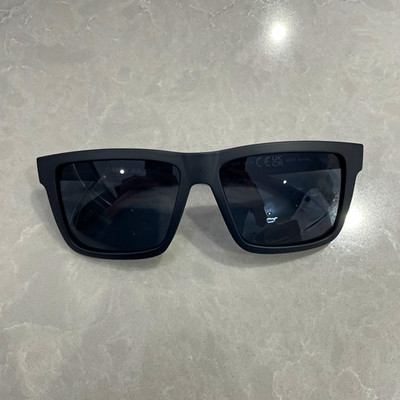 MAXJULI Men's Rectangle Sunglasses Black Plastic Frame Gray Lenses UV