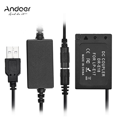 Andoer DR-E18 USB Power Kit DC-Kuppler Dummy Batterie Austausch Der LP-E18