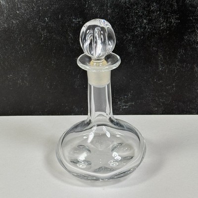 Small Orrefors Flat Bottom Ships Decanter Nils Landberg 7'' Clear w Stopper