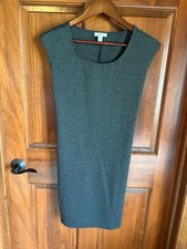 Nine West Gray Herringbone Scoop Neck Sleeveless Shift Dress -Women's Size Small