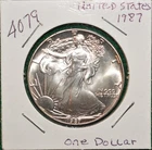 1987 American Silver Eagle-.999 1 OZ- Silver-Unc-#4079