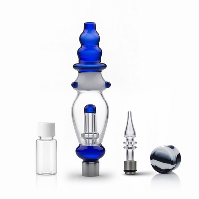 #ad Colorful Glass Straw Smoking Pipe Kit Glass Bubbler Water Pipe With quartz $19.49